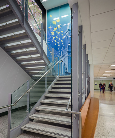 Preclinical Science Building monumental stair, Georgetown University